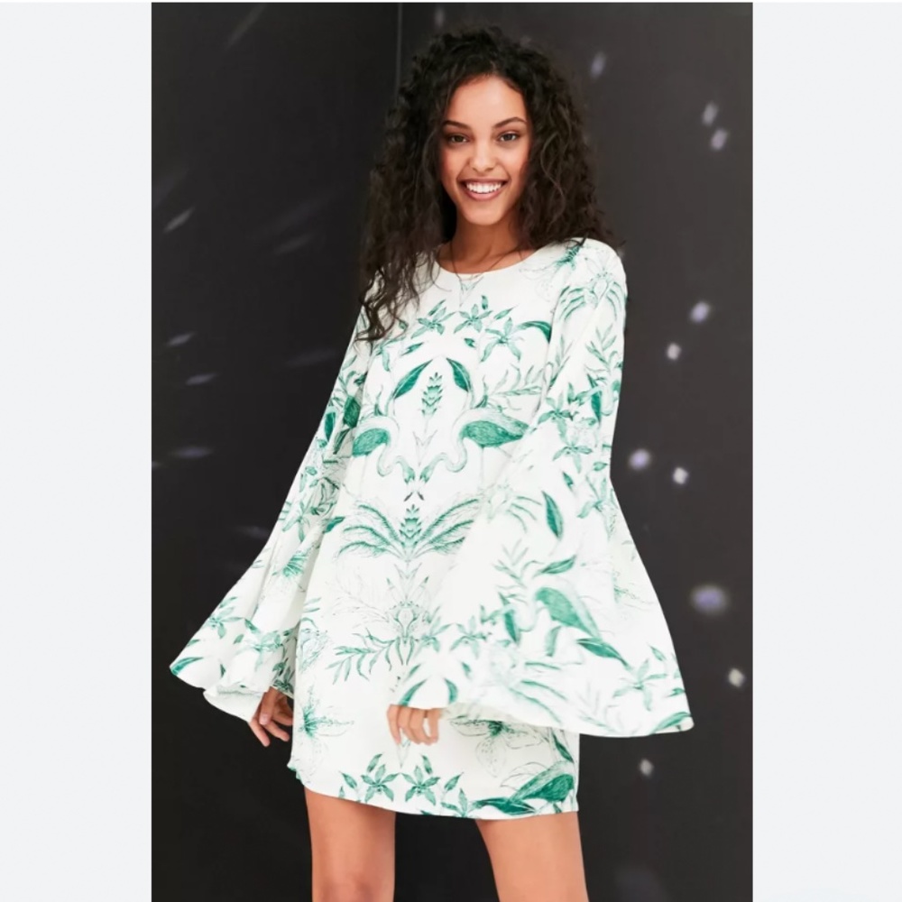 NWT Urban Outfitters Kimchi Blue - Green Beige Floral Dress - Originally $89